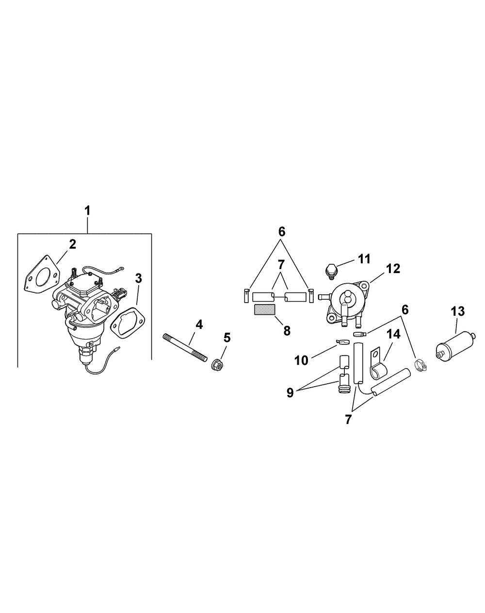 Engine Fuel System And Carburetor Diagram and Parts List for FMZ50 17AF4BFP009-17AF4BFP010-17AF4BFP209-17AF4BFP210-17AF4BFP710 Cub Cadet Lawn Tractor